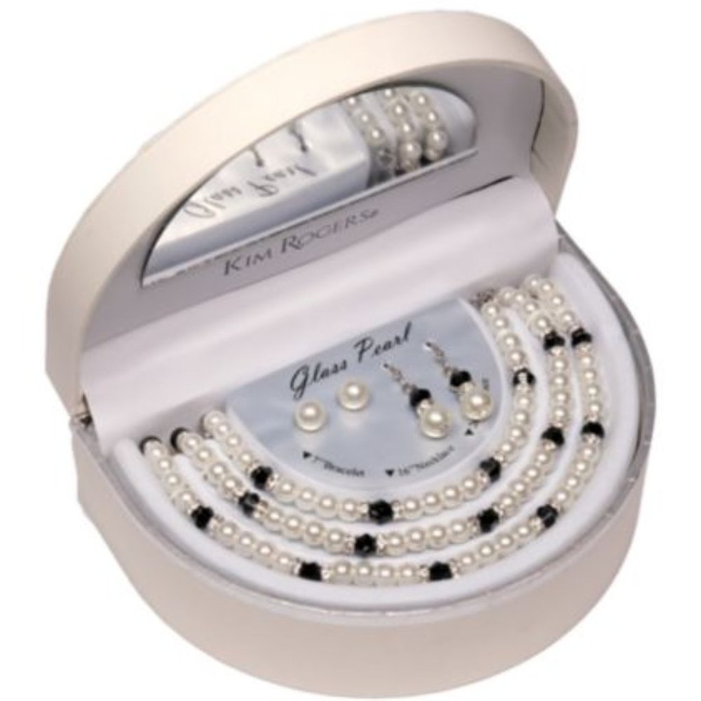 NIB Pearl and Jet Mega Jewelry 5pcs Set